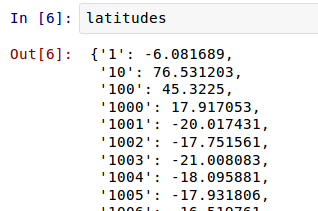 Viewing latitudes in a Notebook cell